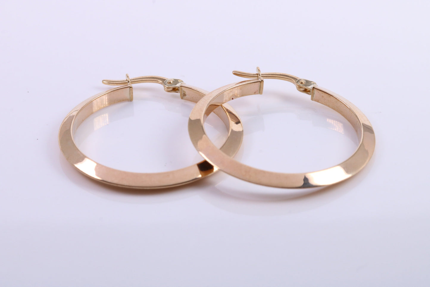 30 mm Round Hoop Creole Earrings Made from 9ct Yellow Gold