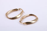 27 mm Long Hoop Creole Earrings Made from 9ct Yellow Gold