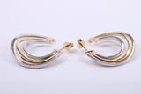 28 mm Round Two Colour Hoop Creole Earrings Made from 9ct Yellow Gold, British Hallmarked