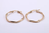 24 mm Round Hoop Creole Earrings Made from 9ct Yellow Gold