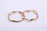 24 mm Round Hoop Creole Earrings Made from 9ct Yellow Gold
