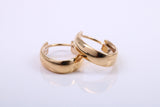 18 mm Long Hoop Creole Earrings Made from 9ct Yellow Gold