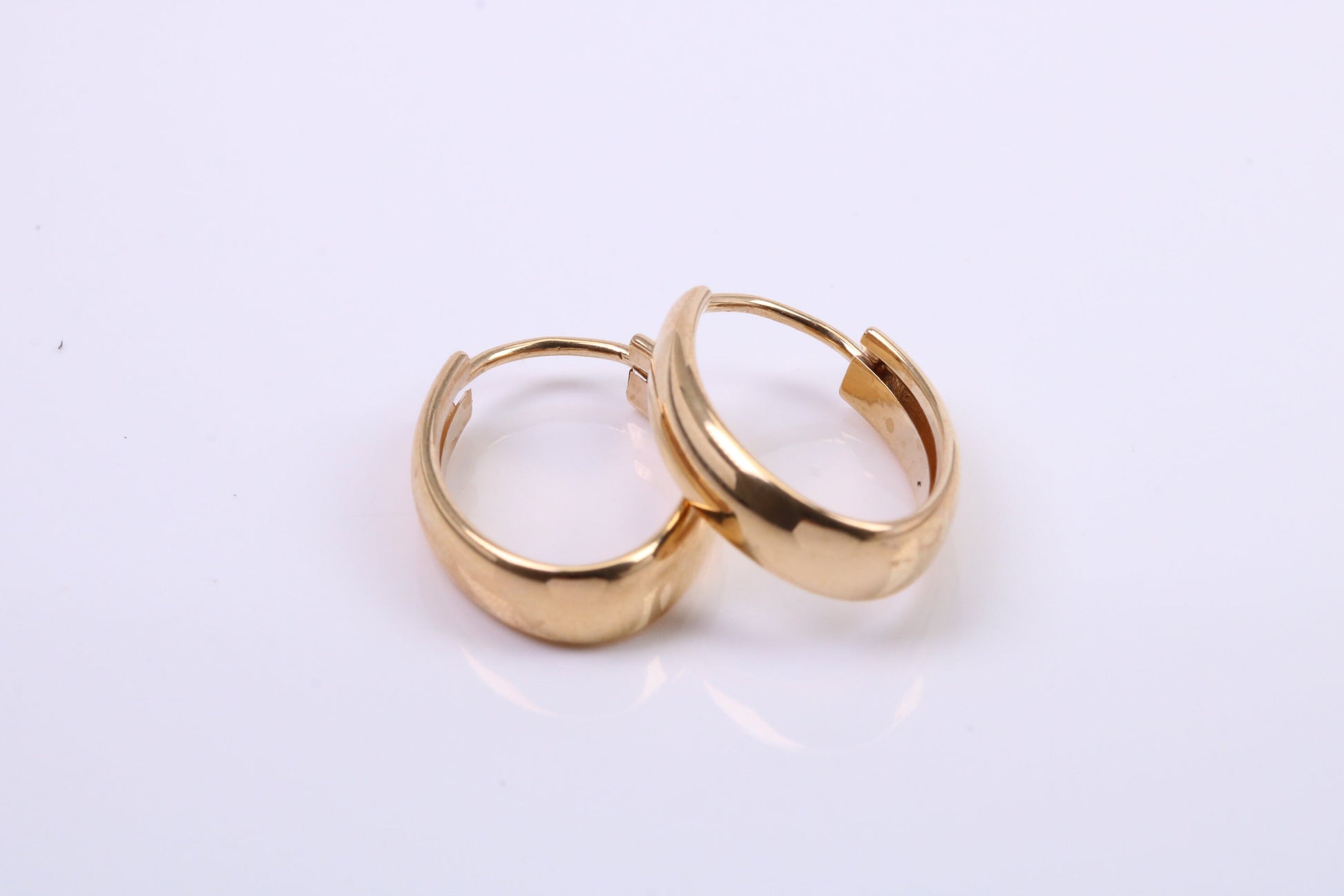 18 mm Long Hoop Creole Earrings Made from 9ct Yellow Gold