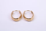 18 mm Long Hoop Creole Earrings Made from 9ct Yellow Gold