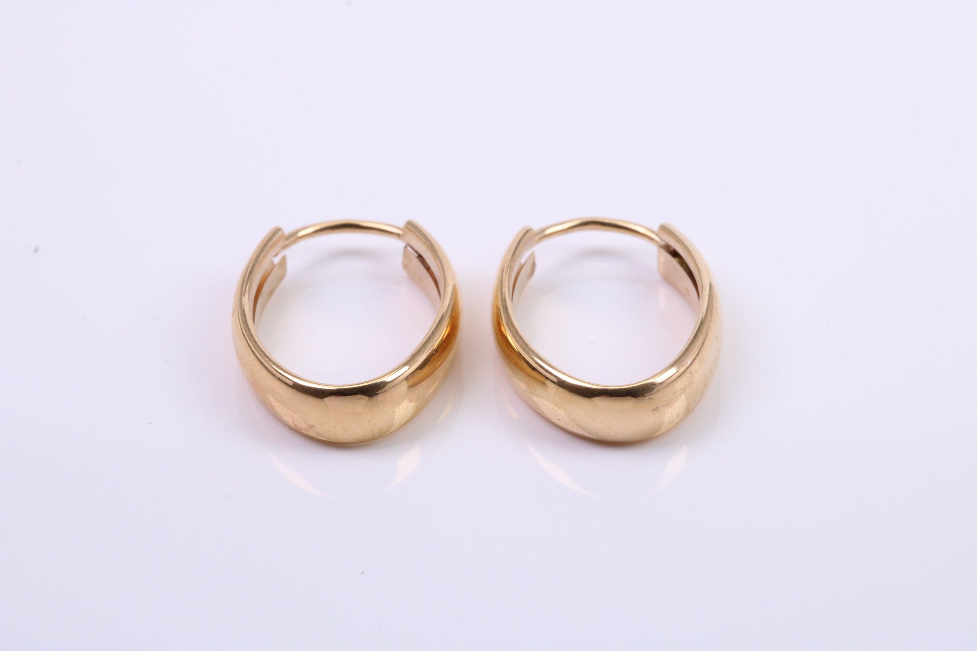 18 mm Long Hoop Creole Earrings Made from 9ct Yellow Gold