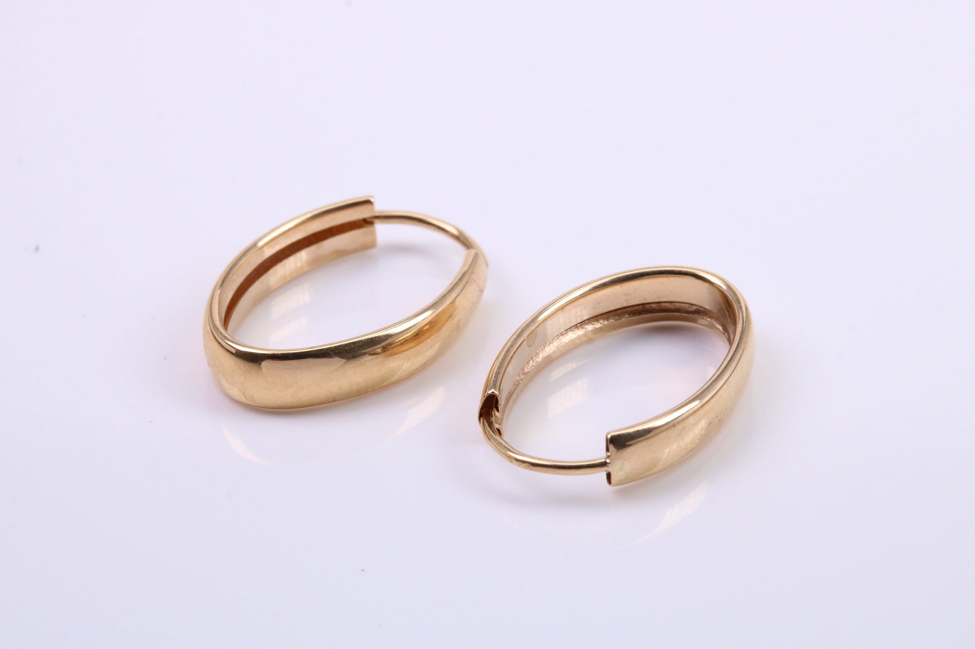 18 mm Long Hoop Creole Earrings Made from 9ct Yellow Gold