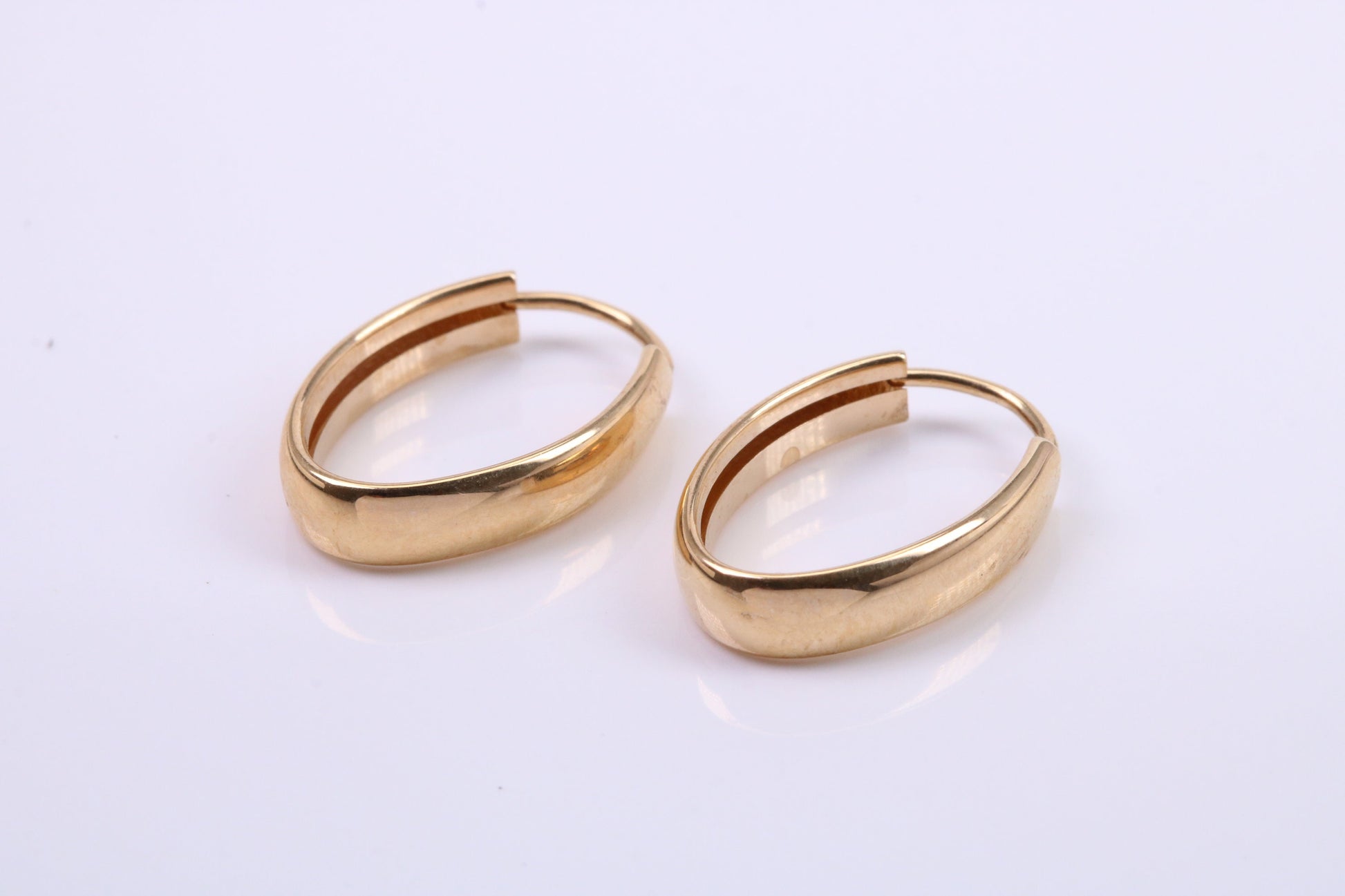 18 mm Long Hoop Creole Earrings Made from 9ct Yellow Gold