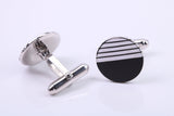 Black Onyx set Round Solid Silver Cufflinks
