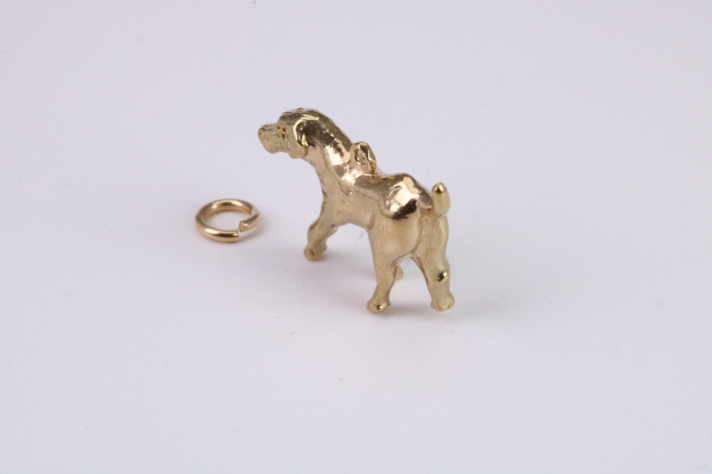 Fox Hound Dog Charm, Traditional Charm, Made from Yellow Gold with British Hallmark, Complete with Attachment Link