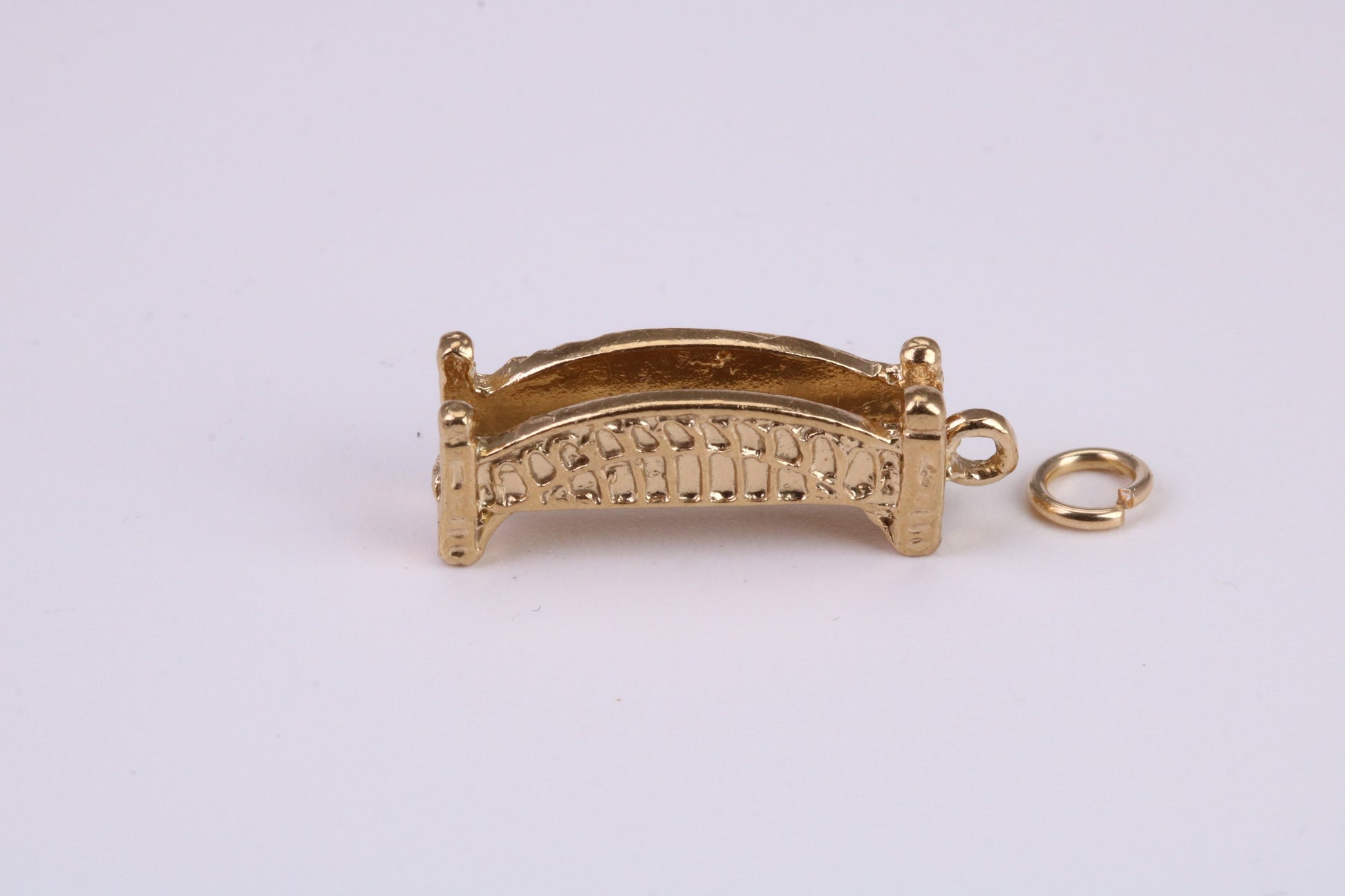 Bridge Charm, Traditional Charm, Made From Solid Yellow Gold with British Hallmark, Complete with Attachment Link