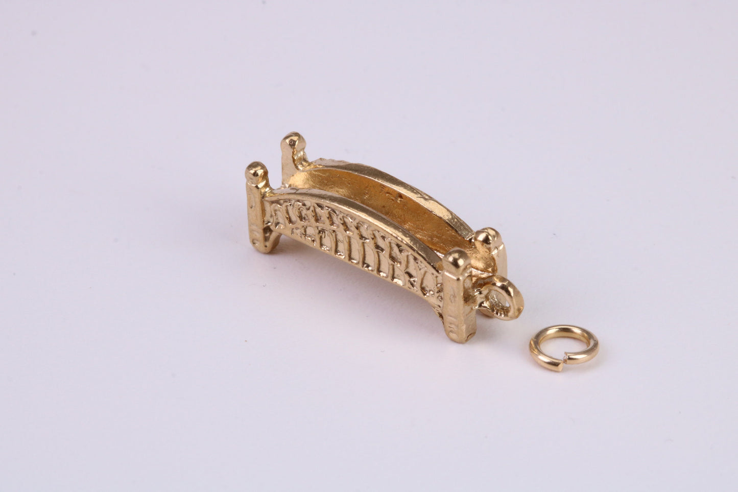 Bridge Charm, Traditional Charm, Made From Solid Yellow Gold with British Hallmark, Complete with Attachment Link