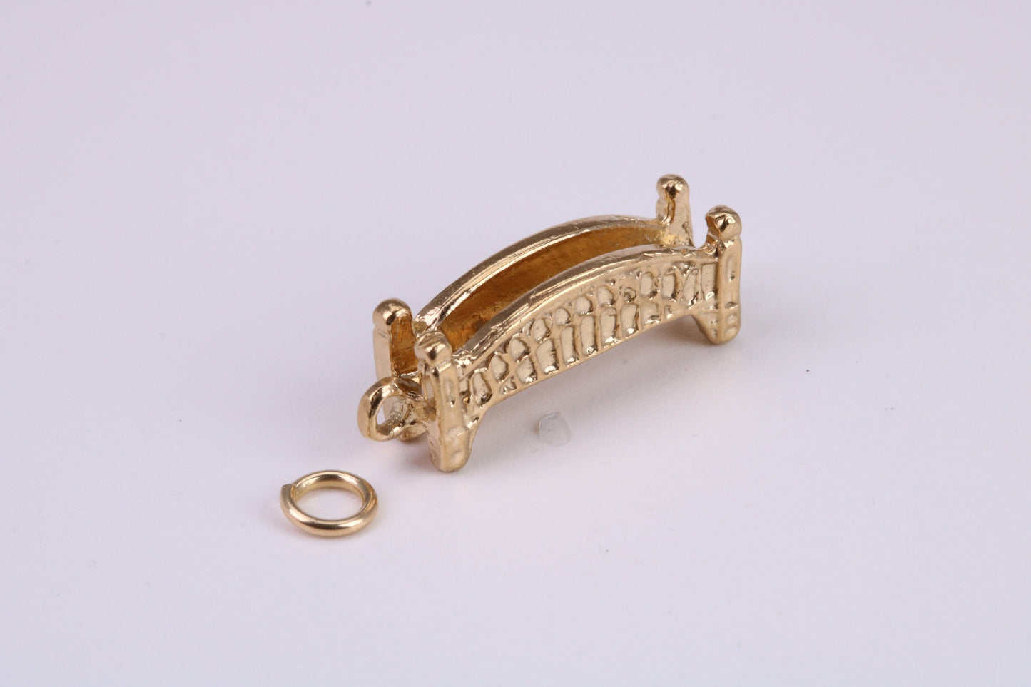 Bridge Charm, Traditional Charm, Made From Solid Yellow Gold with British Hallmark, Complete with Attachment Link