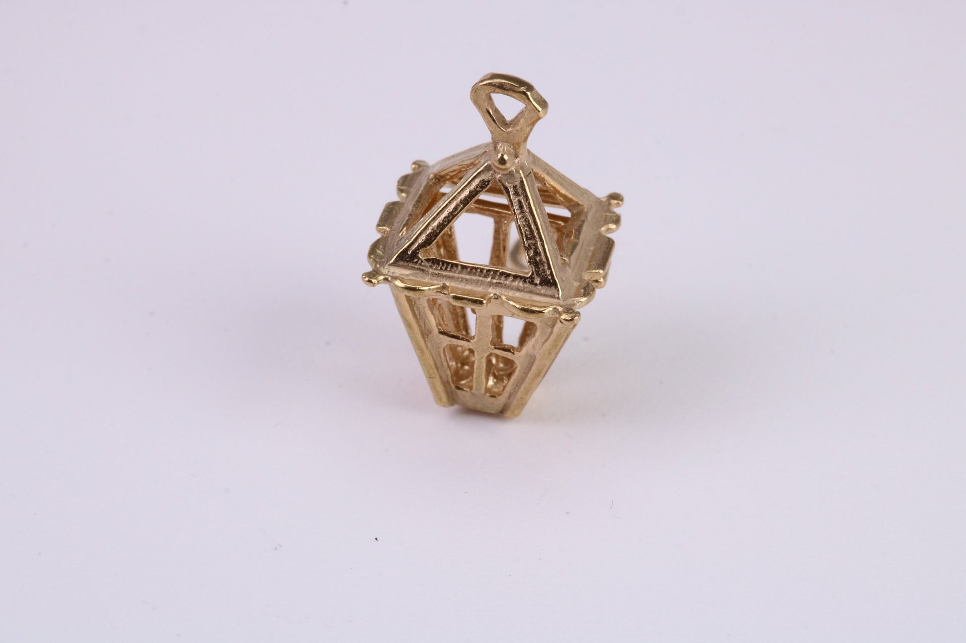 Lantern Charm, Traditional Charm, Made From Solid Yellow Gold with British Hallmark Silver, Complete with Attachment Link