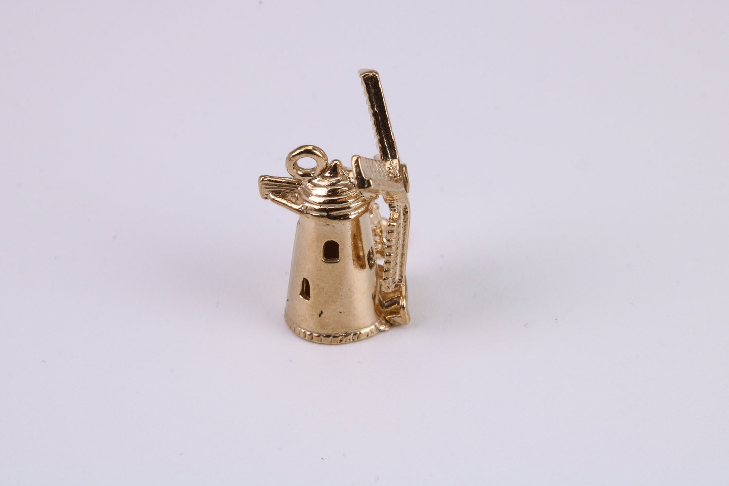 Windmill Charm, Traditional Charm, Made From Solid Yellow Gold with British Hallmark, Complete with Attachment Link