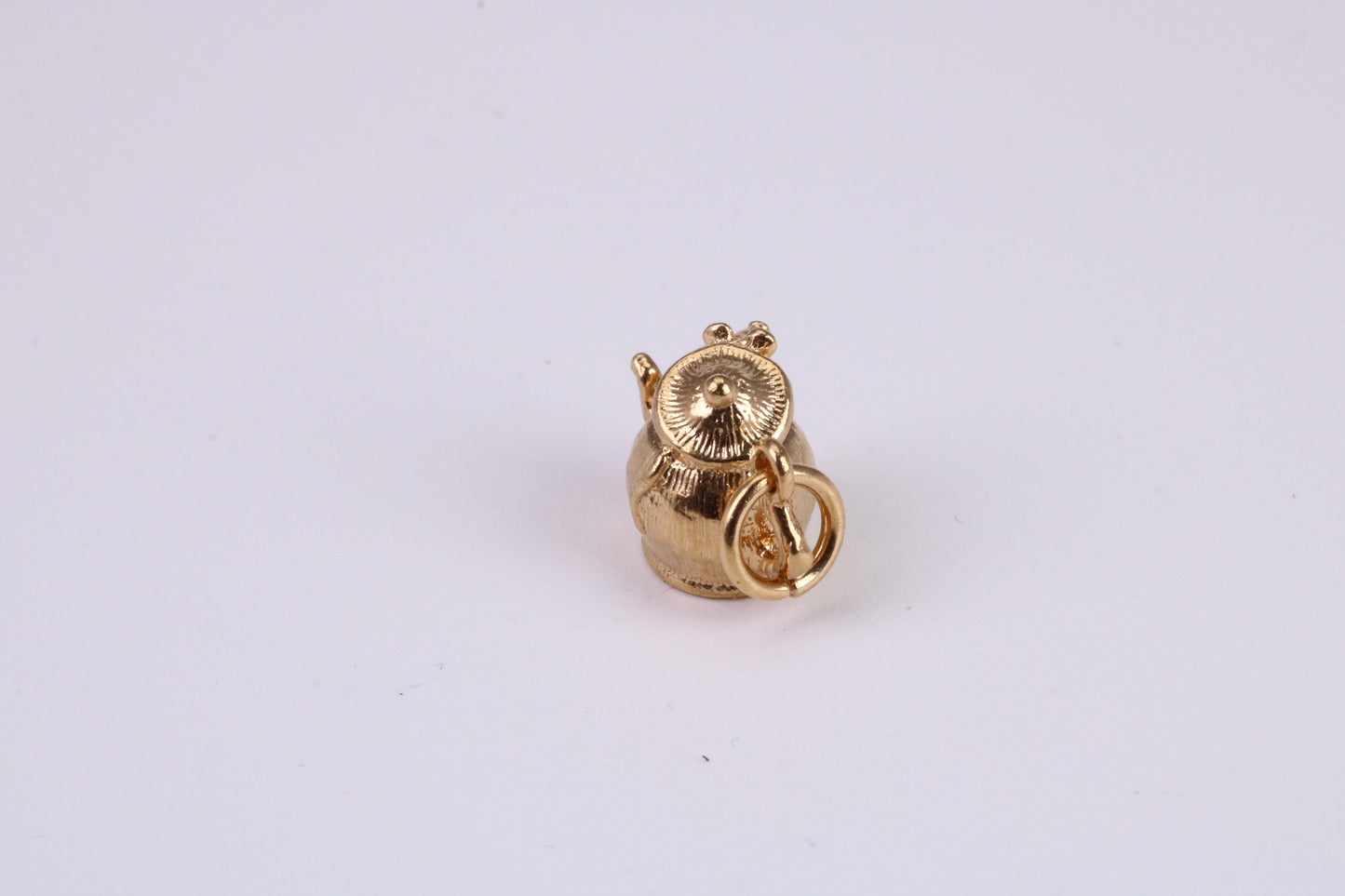 Mouse in Teapot Charm, Traditional Charm, Made From Solid Yellow Gold with British Hallmark, Complete with Attachment Link