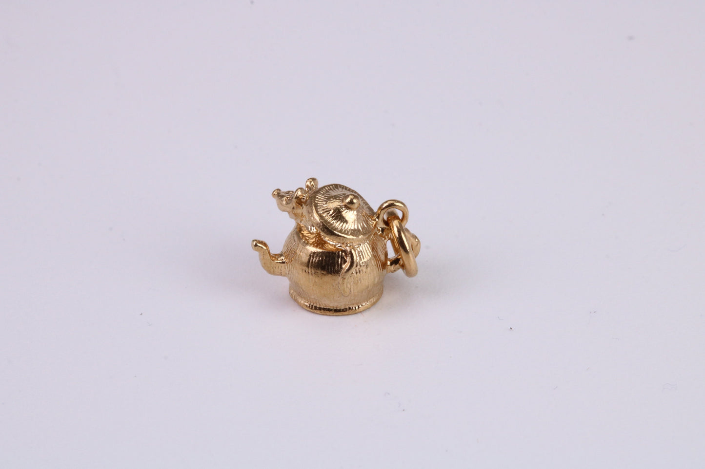 Mouse in Teapot Charm, Traditional Charm, Made From Solid Yellow Gold with British Hallmark, Complete with Attachment Link