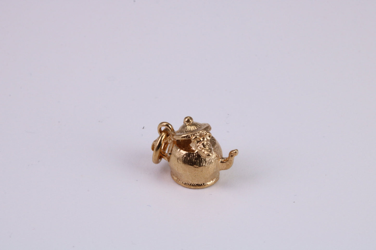 Mouse in Teapot Charm, Traditional Charm, Made From Solid Yellow Gold with British Hallmark, Complete with Attachment Link