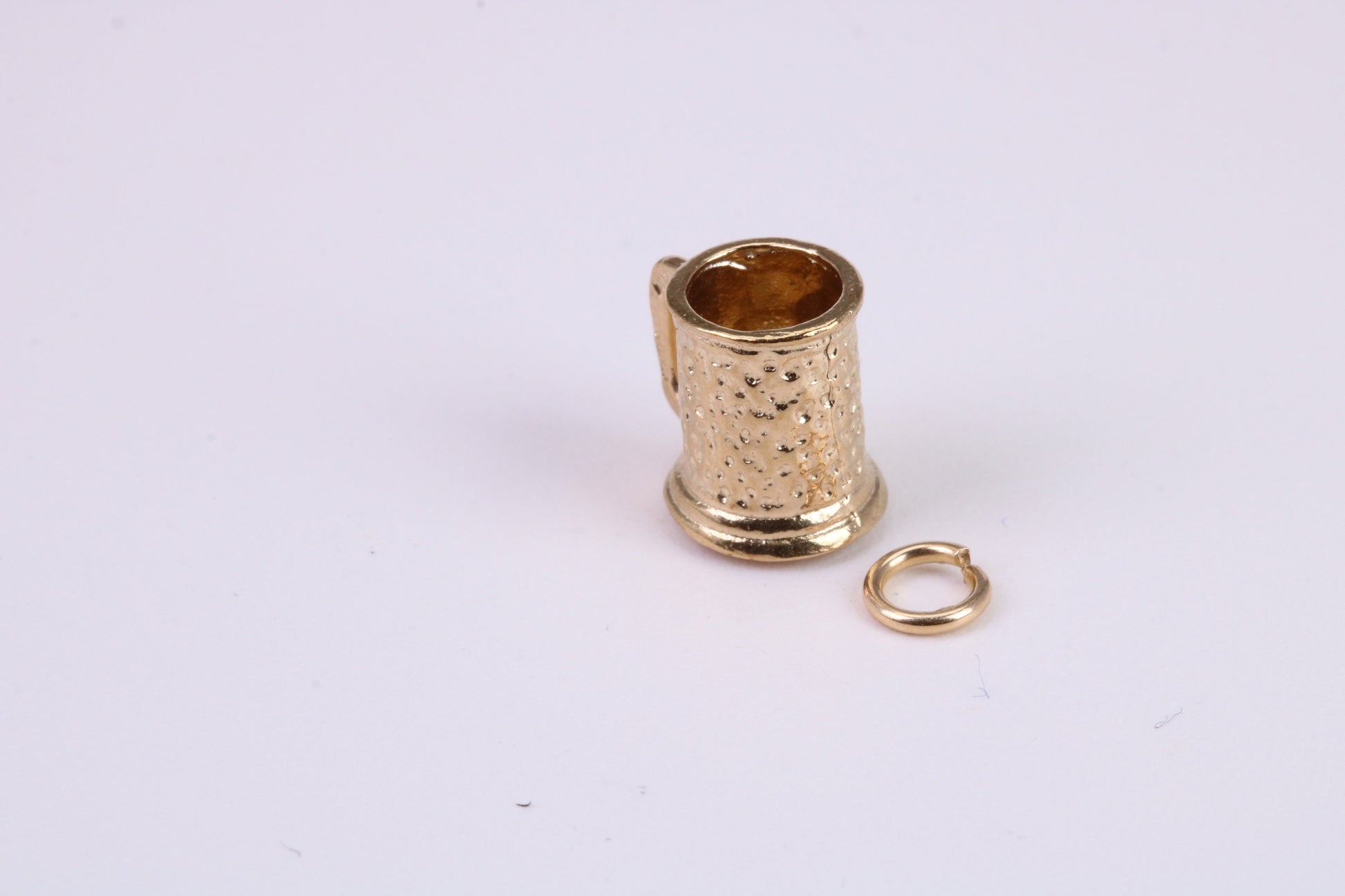 Beer Tankard Charm, Traditional Charm, Made From Solid Yellow Gold with British Hallmark, Complete with Attachment Link