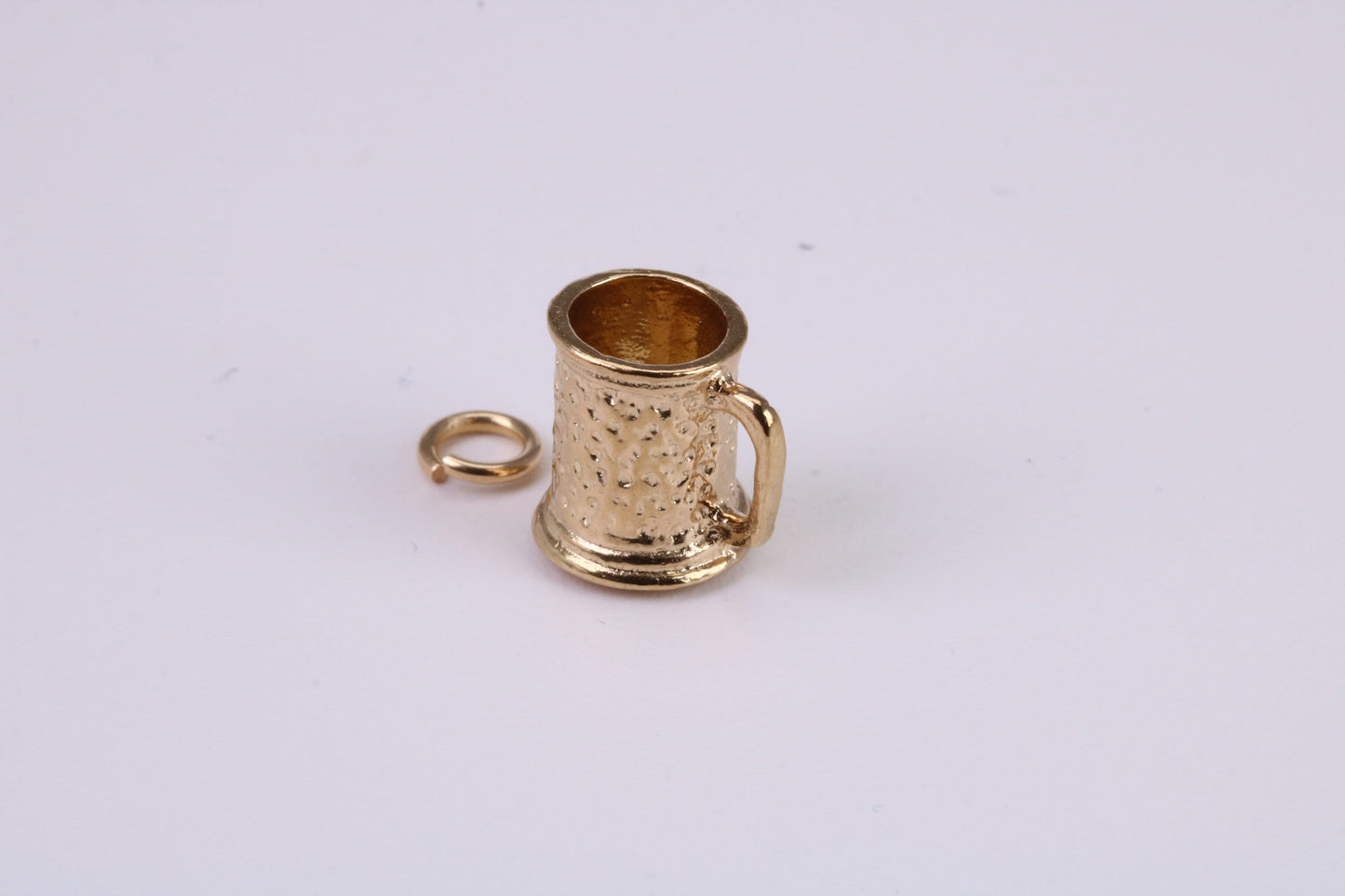 Beer Tankard Charm, Traditional Charm, Made From Solid Yellow Gold with British Hallmark, Complete with Attachment Link