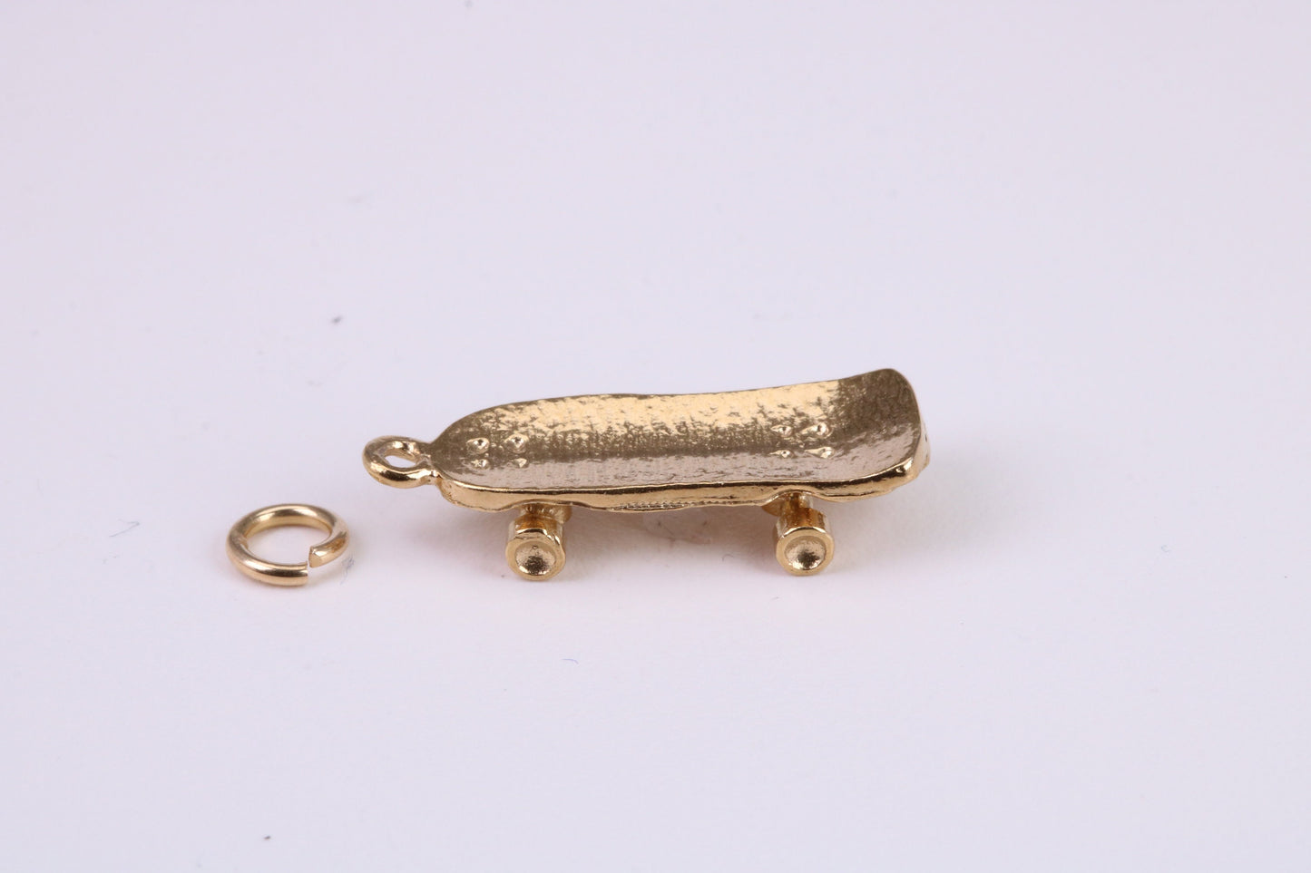 Skateboard Charm, Traditional Charm, Made From Solid Yellow Gold with British Hallmark, Complete with Attachment Link