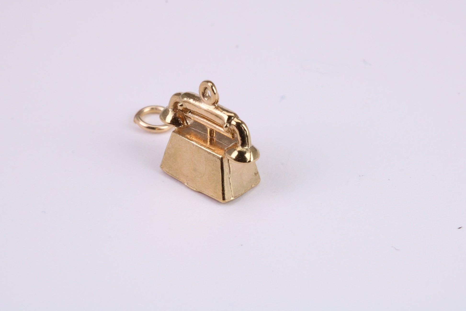 Vintage Phone Charm, Traditional Charm, Made From Solid Yellow Gold with British Hallmark, Complete with Attachment Link