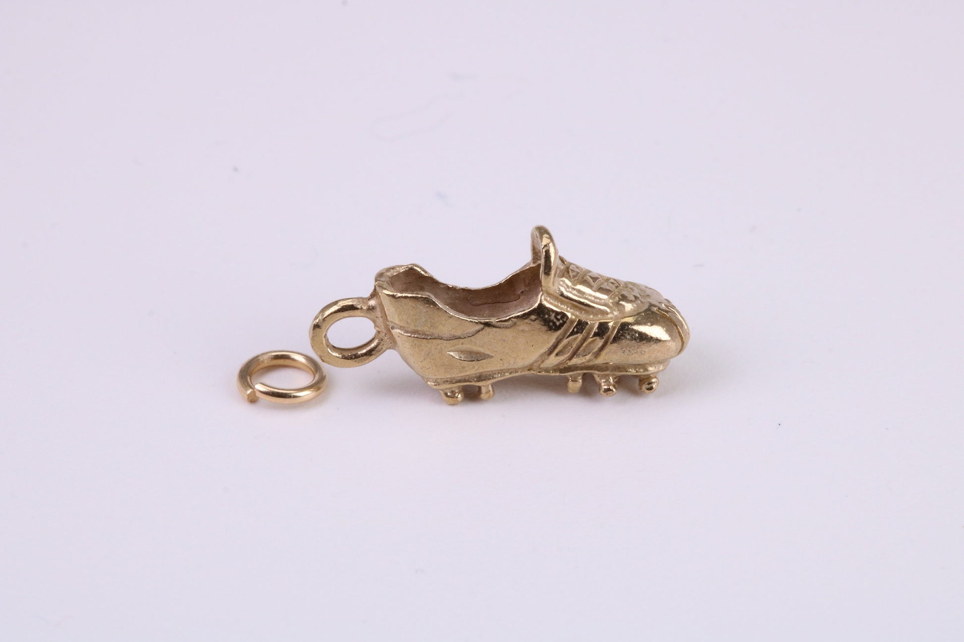 Football Boots Charm, Traditional Charm, Made From Solid Yellow Gold with British Hallmark, Complete with Attachment Link