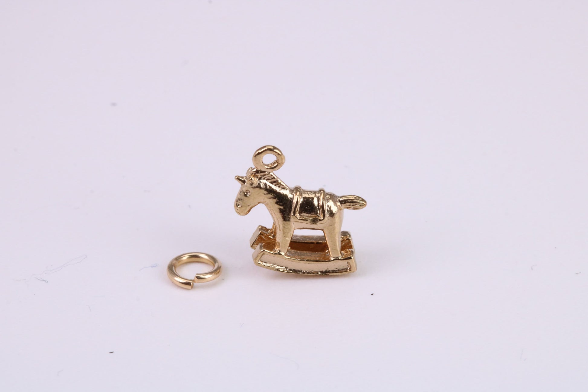 Rocking Horse Charm, Traditional Charm, Made From Solid Yellow Gold with British Hallmark, Complete with Attachment Link