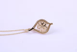Real Pearl Necklace and Matching Earrings set in Solid Yellow Gold Together with 18 Inch Yellow Gold Chain