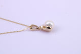 Real Pearl Necklace and Matching Earrings set in Solid Yellow Gold Together with 18 Inch Yellow Gold Chain