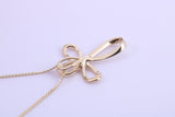 21 mm Long Cross Together with 16 Inch Long Chain, Made from Solid Yellow Gold with High Polished Finish