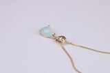 Natural Teardrop cut Opal set Necklace, Made from Solid Yellow Gold, With 18 Inch Long Chain