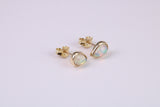 Natural Teardrop cut Opal set Stud Earrings Made from Solid Yellow Gold