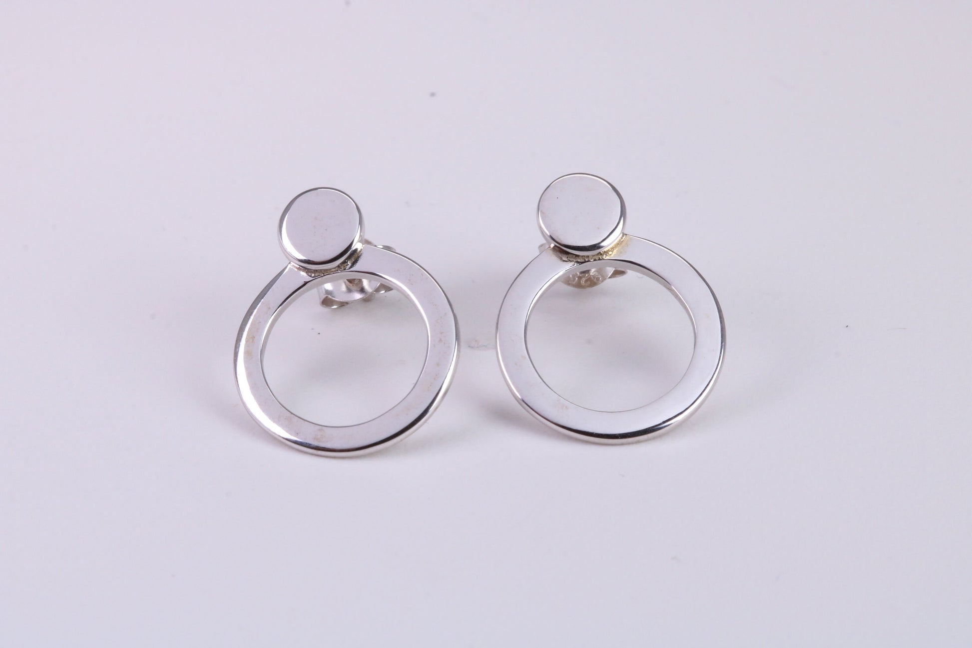 15 mm Round Stud Earrings Made from 925 Grade Sterling Silver