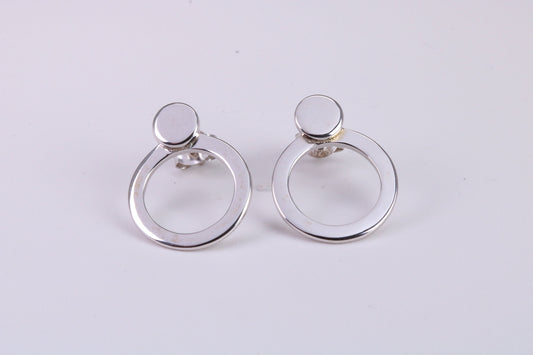 15 mm Round Stud Earrings Made from 925 Grade Sterling Silver
