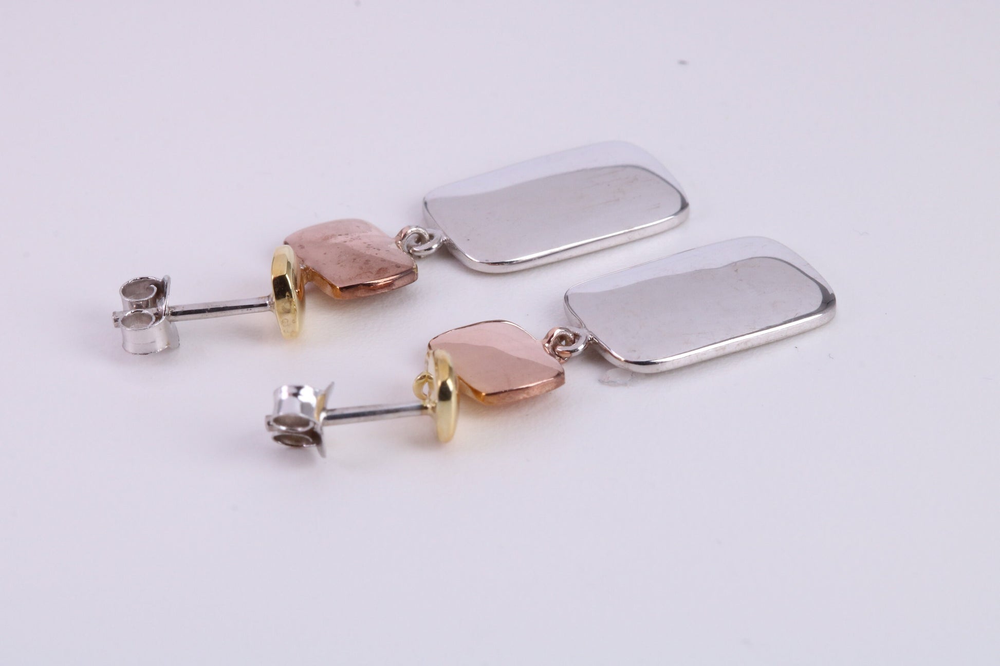 Three Colour Dropper Earrings, Very Dressy, Made from Solid 925 Grade Sterling Silver