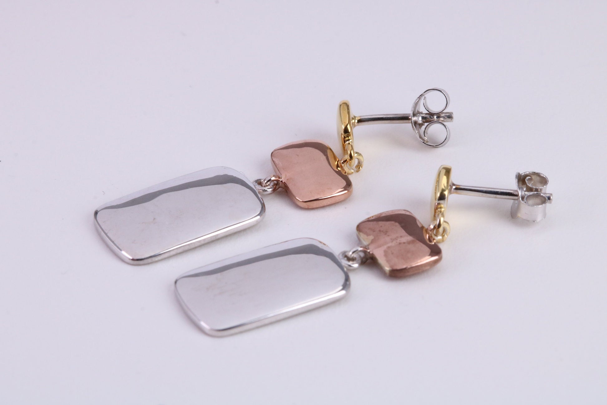 Three Colour Dropper Earrings, Very Dressy, Made from Solid 925 Grade Sterling Silver