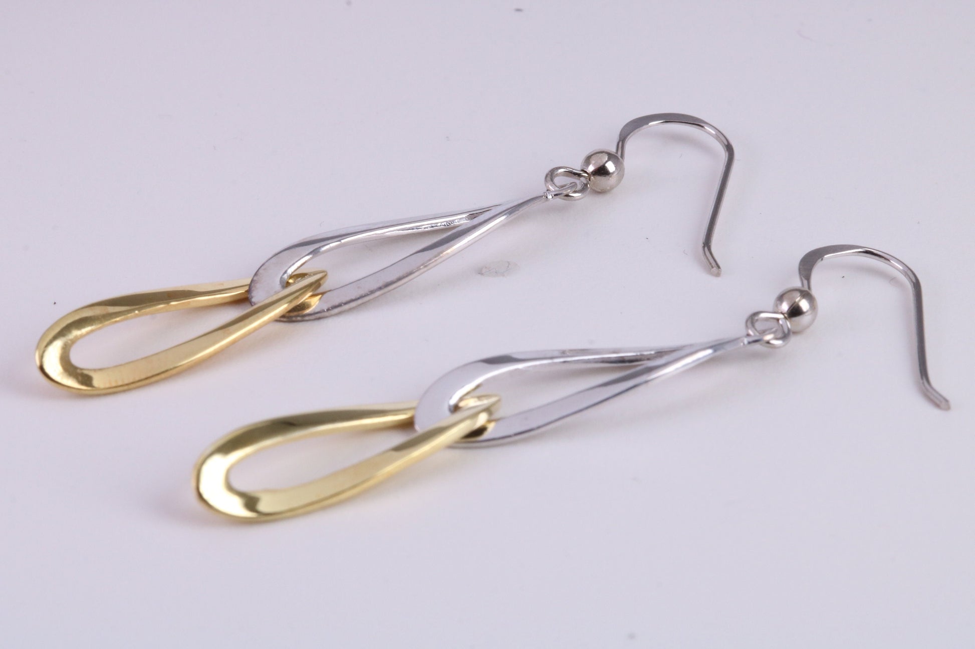 Two Colour Dropper Earrings, Very Dressy, Made from Solid 925 Grade Sterling Silver