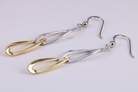 Two Colour Dropper Earrings, Very Dressy, Made from Solid 925 Grade Sterling Silver