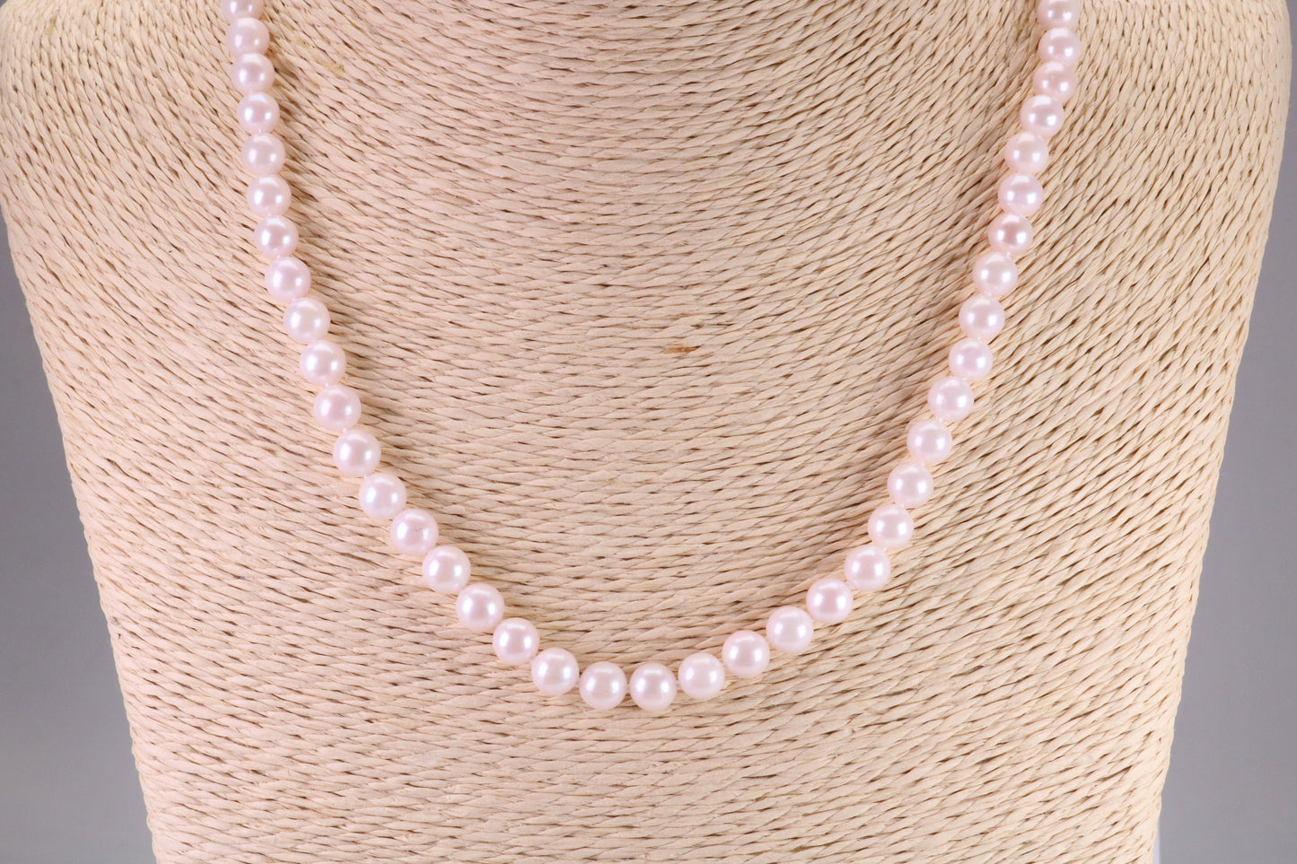 Beautiful South Sea Akoya Pearl Necklace, set with Silver Yellow Gold Plated Clasp, 6-6.50 mm Akoya Pearl, 16 inch Long Strands
