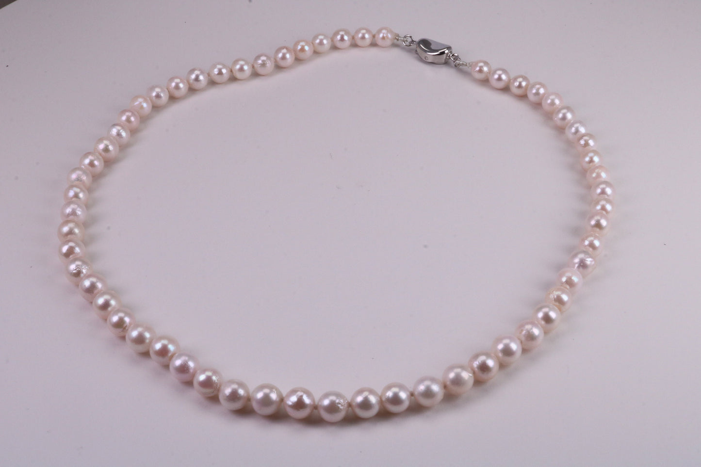 Beautiful South Sea Akoya Pearl Necklace, set with Silver Clasp, 6-7 mm Akoya Pearl, 16 inch Long Strands