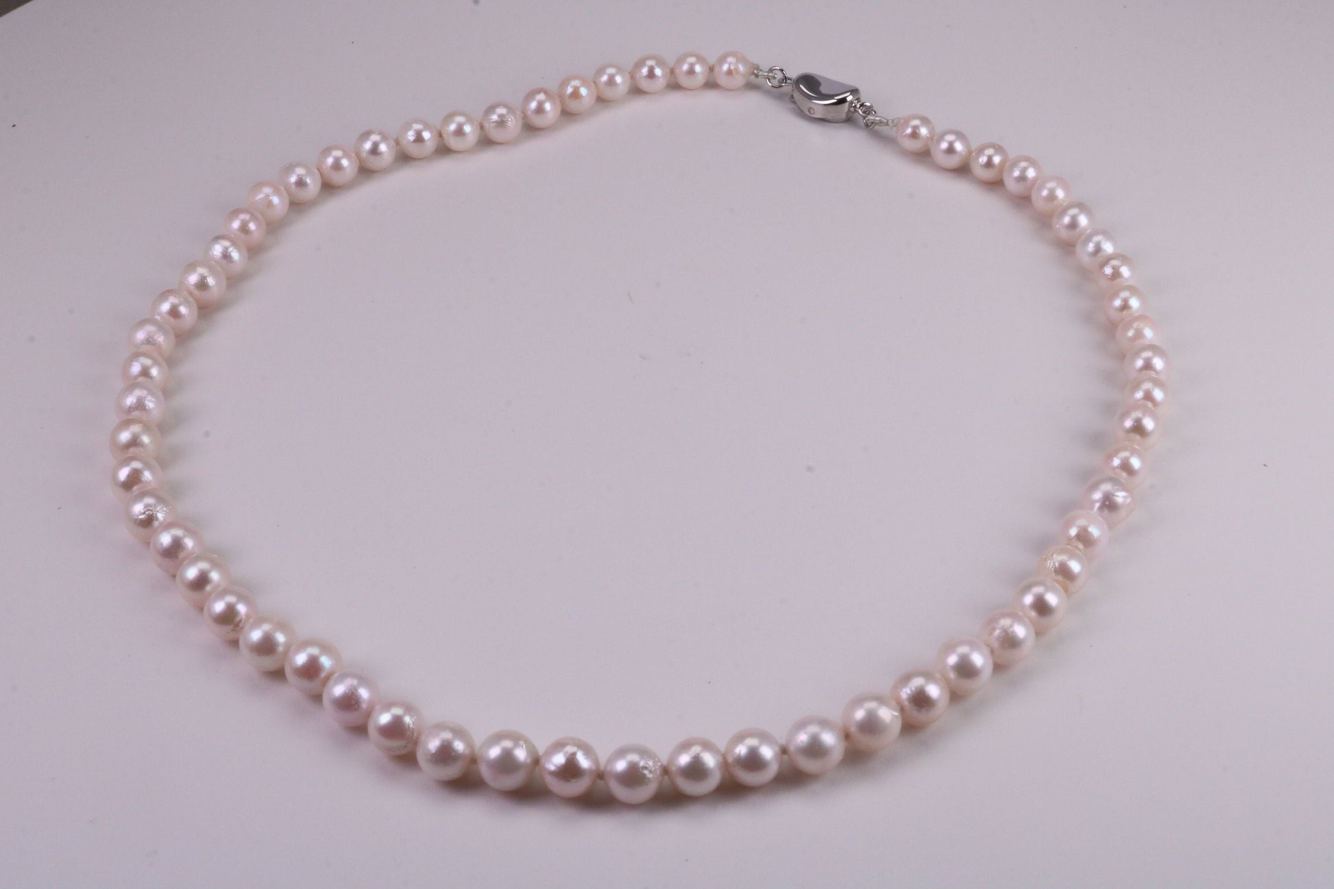 Beautiful South Sea Akoya Pearl Necklace, set with Silver Clasp, 6-7 mm Akoya Pearl, 16 inch Long Strands