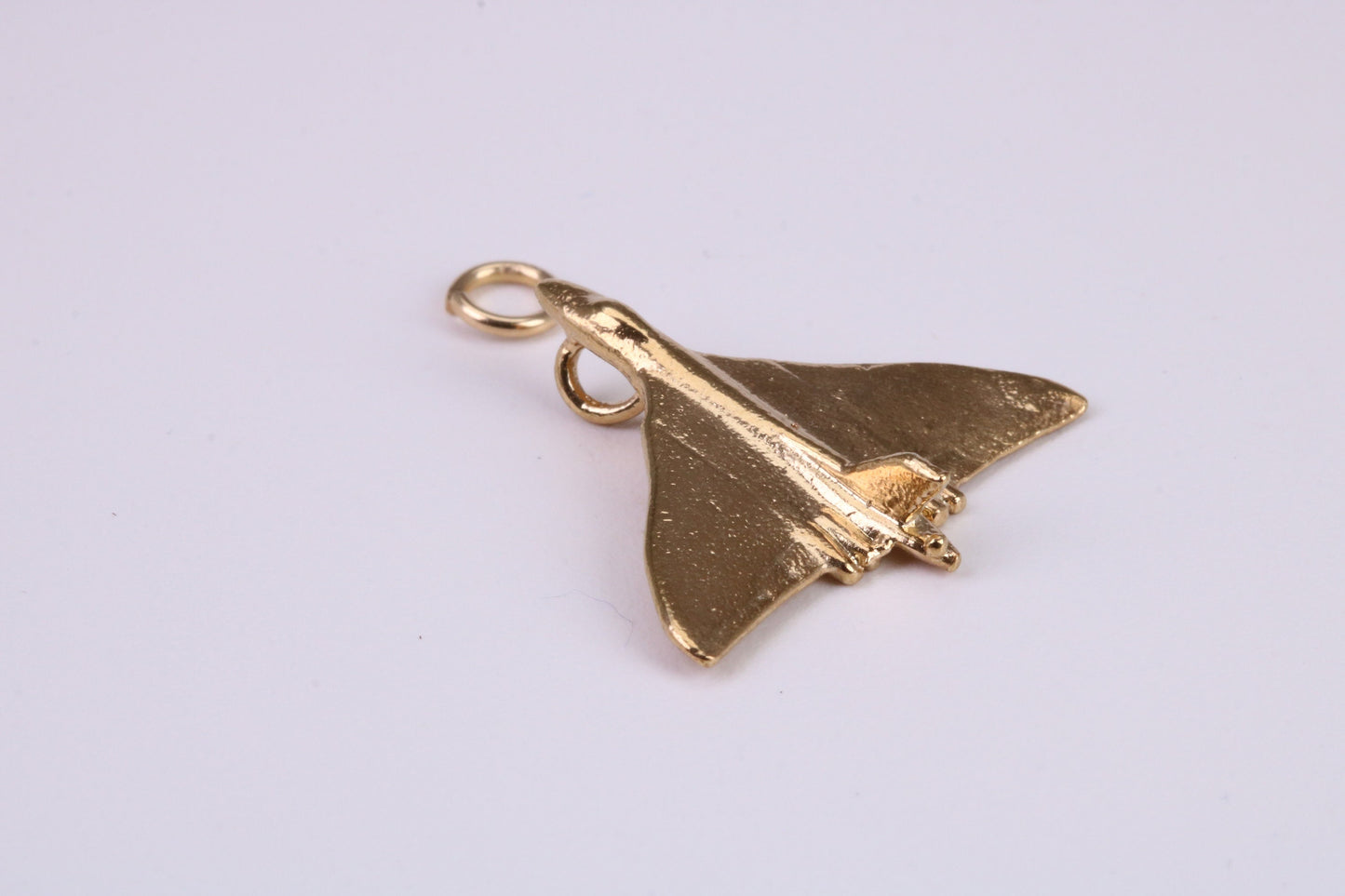 Vulcan Bomber Airplane Charm, Traditional Charm, Made From Solid Yellow Gold with British Hallmark, Complete with Attachment Link