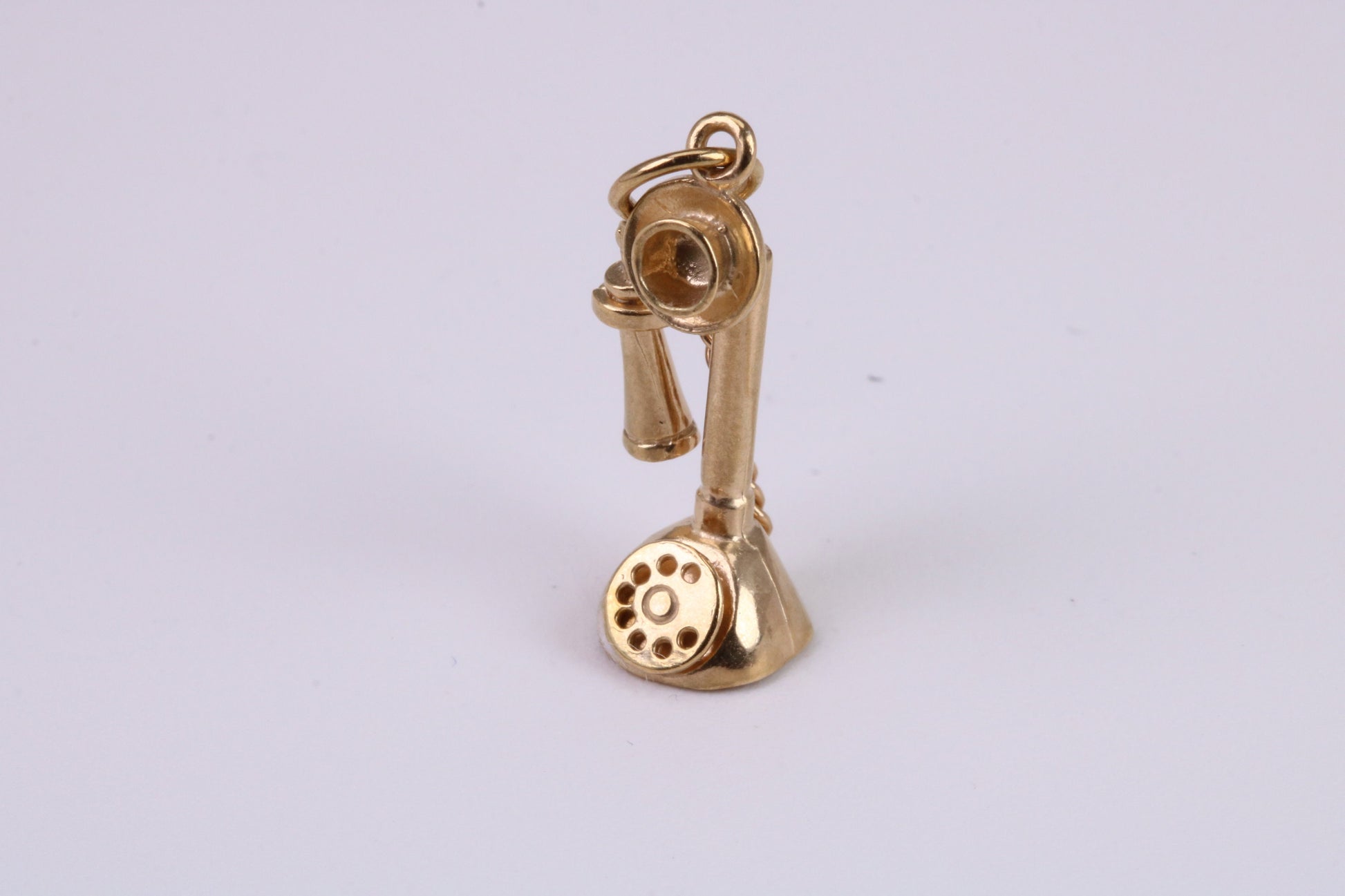 Vintage Phone Charm, Traditional Charm, Made From Solid Yellow Gold with British Hallmark, Complete with Attachment Link