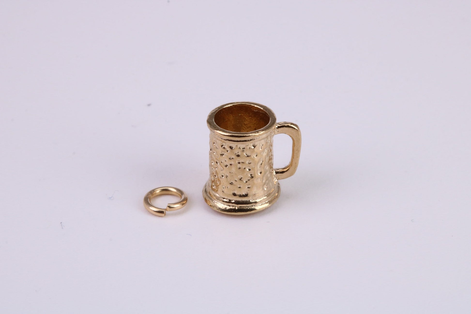 Beer Tankard Charm, Traditional Charm, Made From Solid Yellow Gold with British Hallmark, Complete with Attachment Link