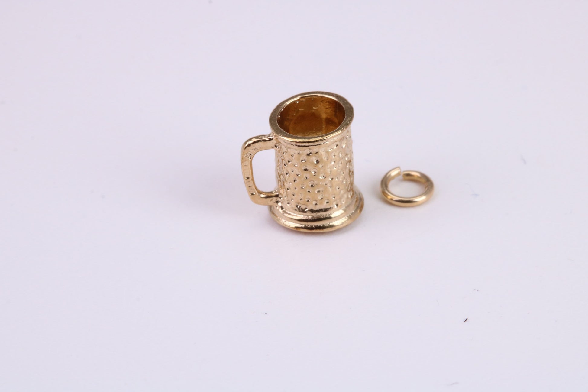 Beer Tankard Charm, Traditional Charm, Made From Solid Yellow Gold with British Hallmark, Complete with Attachment Link