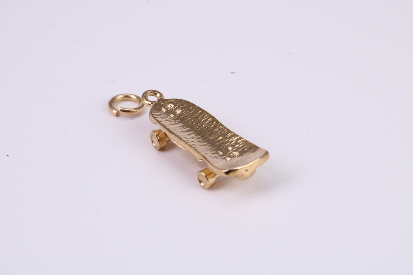 Skateboard Charm, Traditional Charm, Made From Solid Yellow Gold with British Hallmark, Complete with Attachment Link