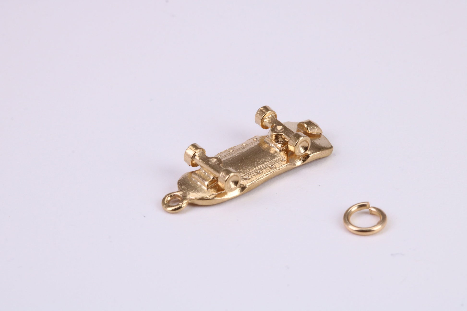 Skateboard Charm, Traditional Charm, Made From Solid Yellow Gold with British Hallmark, Complete with Attachment Link