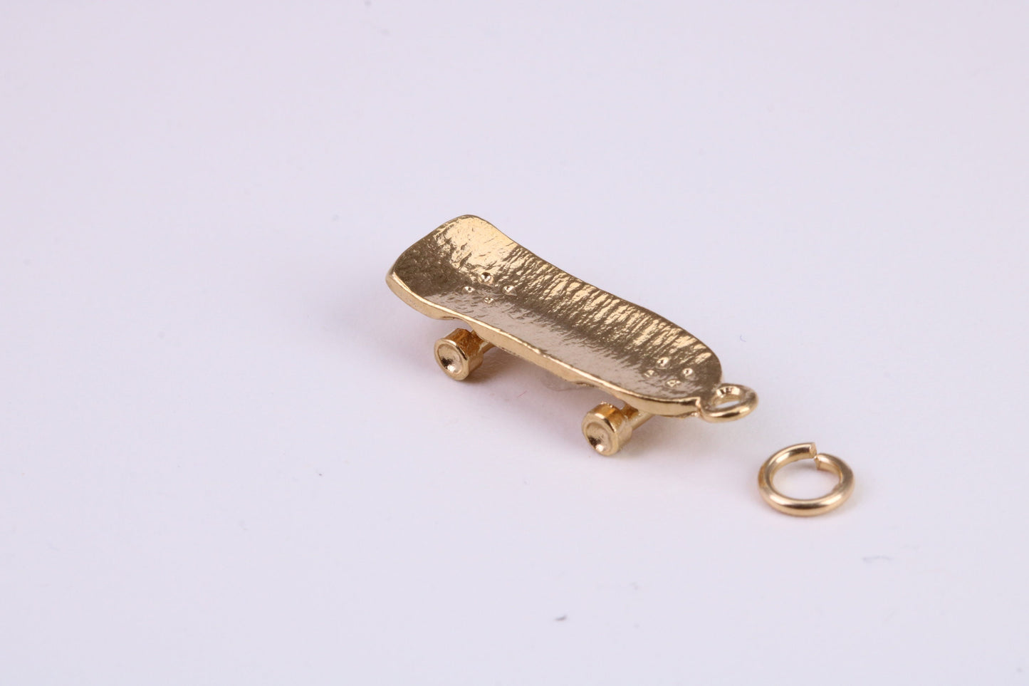 Skateboard Charm, Traditional Charm, Made From Solid Yellow Gold with British Hallmark, Complete with Attachment Link