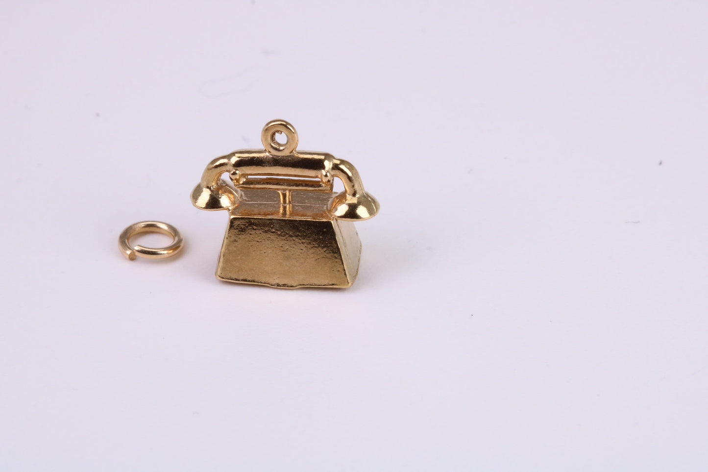 Vintage Phone Charm, Traditional Charm, Made From Solid Yellow Gold with British Hallmark, Complete with Attachment Link