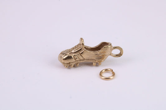 Football Boots Charm, Traditional Charm, Made From Solid Yellow Gold with British Hallmark, Complete with Attachment Link